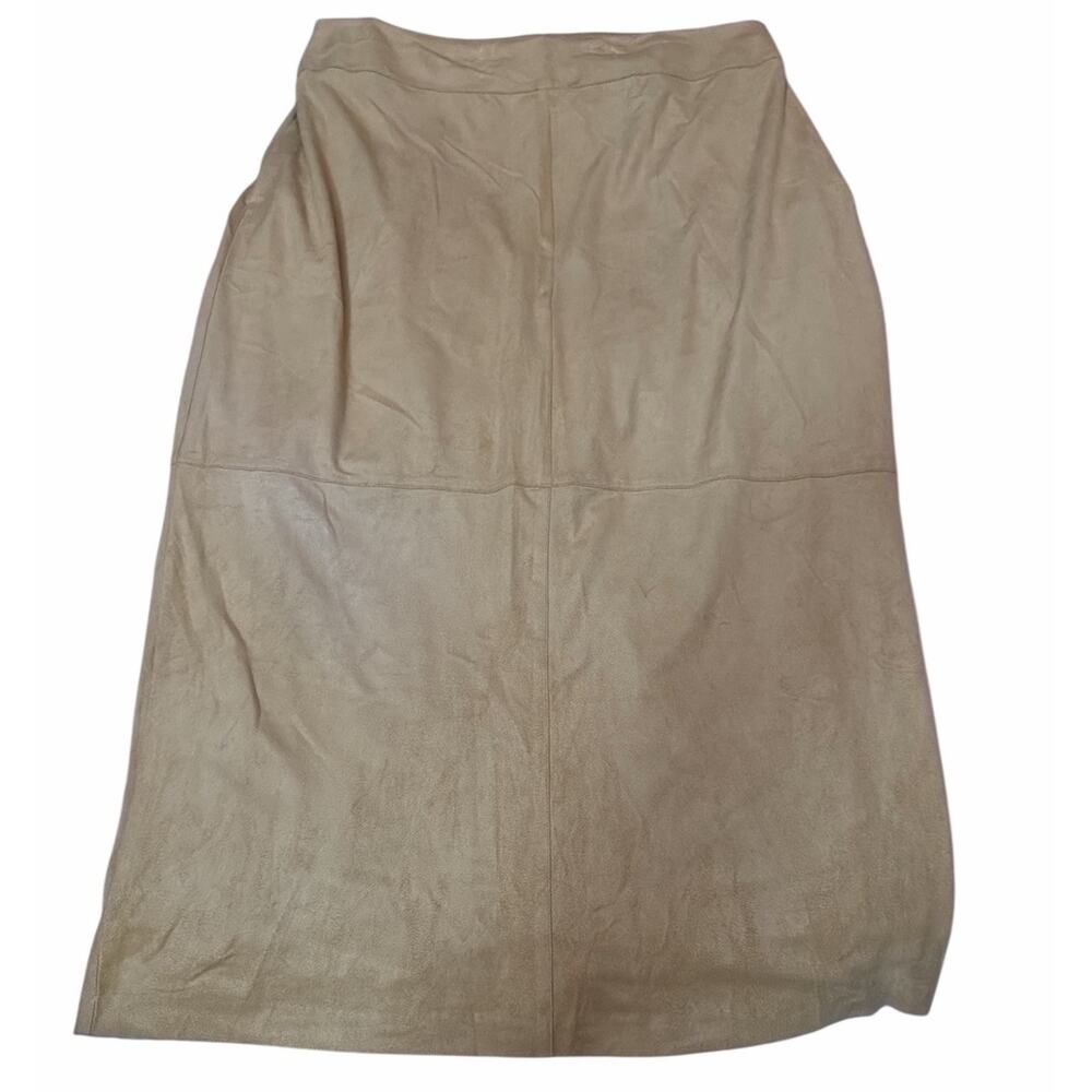 Nancy Bolen‎ City Girl Tan Skirt Long Size 18 Soft Side Zipper
